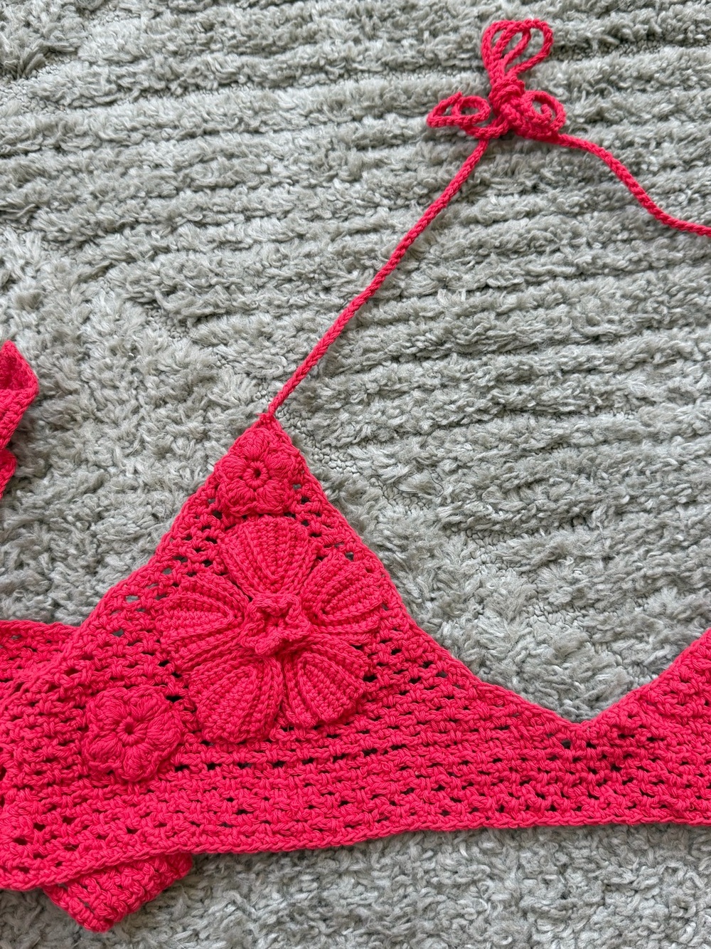 Else Red High-Waist Crochet Shorts - Women's Summer Knit - Picture 6 of 7